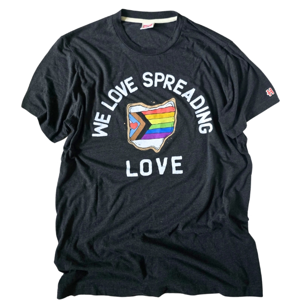 HOMAGE Ohio State We Love Spreading Love LQTBQIA Pride Graphic T-shirt Large